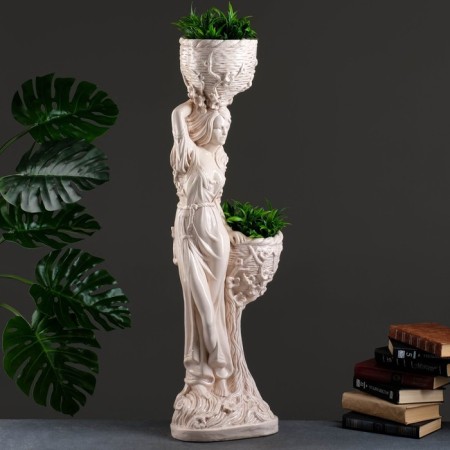 Figure "Girl with two pots", 1.2 l/0.9 l/20x29x96cm aged-1