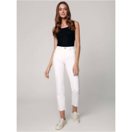 Jeans shortened female Conte Elegant Straight Leg, size XS, White color-1