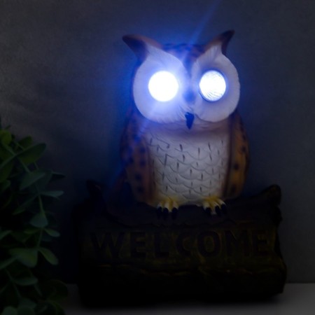 Souvenir Polystone Light "Filin on the log" from the solar battery 21.5x8x17.5 cm-3