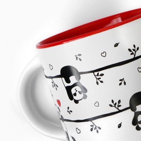 Ceramic mug "Panda", 380 ml, white color-4