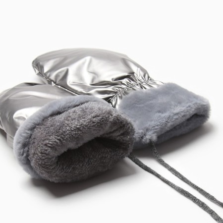 Women's mittens at the lawsuit Minaku shine 24 cm gray-2