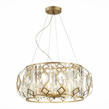 Suspended EVOLUCE lamp. Sle260203-06. Messina. 6x40 watts, E14, 54x54x66 cm, champagne color