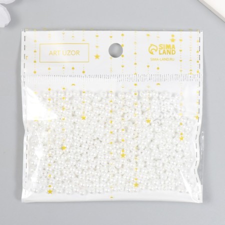 Beads for creativity "Pearls" set white d = 0.4 cm 20 g-4