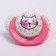 Orthodontic dummy nipple, silicone, 3 months old, “cat”, pink/yellow mix color