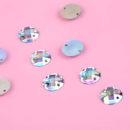 Rhinestones are sewing "circle", with holography, d = 12 mm, 20 pcs-1