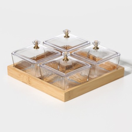 Glass Menacle on the stand "Gold", 19.5 × 19.5 cm