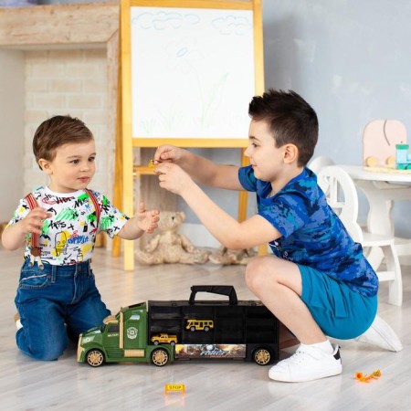 Auto -Vorot Case Givito Militari, with cars, with tunnel, green color, 54 cm-9