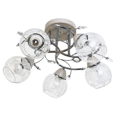 Lamp Ceiling Economy light 2319LM/5, 5x40W, E27, 28x57x57 cm, beige color