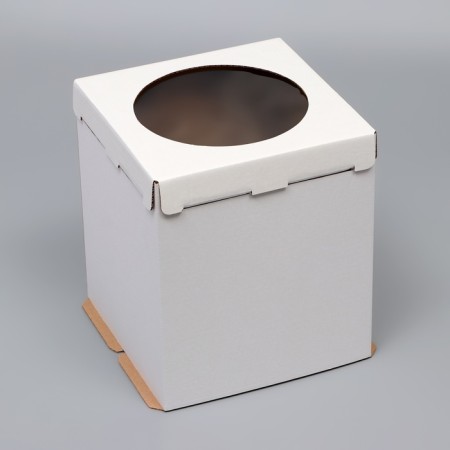 Confectionery packaging, with a window, "circle", white, 50 x 50 x 50 cm-1