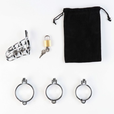 Belt of fidelity "Total cell No. 2", rings d = 4; 4.5; 5 cm, lock, key, metal-6