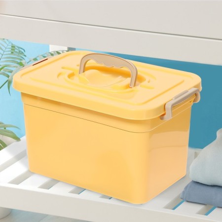 Container for storage with a lid, 6.5 l, beige color-3