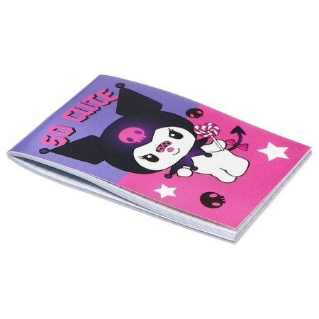 Notepad A7, 40 sheets in a cage on a Kuromi paper clip, cover cards, offset block-1