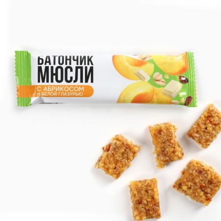 Murili Baton with apricot and white glaze, 32 g-1