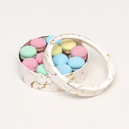 Box for Makarun tube with the window "Gold on white", 20 x 6 cm-3