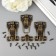 Castle metal for caskets. bronze chests + nails. 5.8x4x1 cm