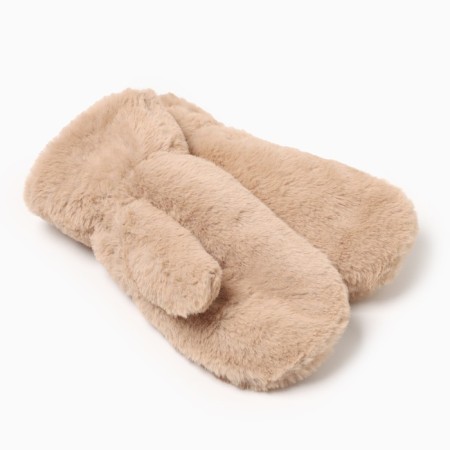 Women's mittens minku, brown color, 26 cm-1