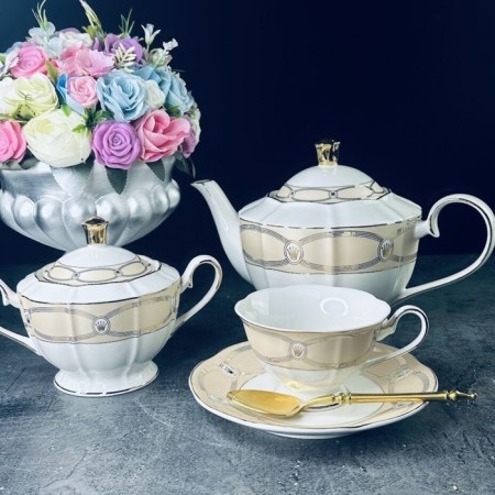 Tea service Lenardi, porcelain, 200 ml, 16 items