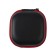 Headphone case, square, mat. top: eco -leather, 80x80x30 mm, black