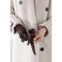 Female gloves, size 8.5, without insulation, brown color