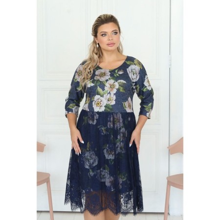 Women's dress, size 62, blue color-8