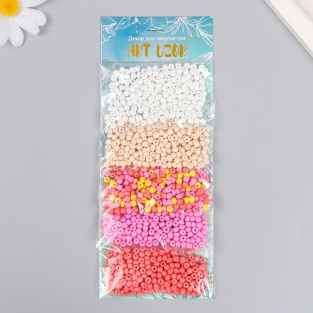 Round beads 6/0 "Summer colors" 5 colors x 20 g 20x8x0.7 cm-2