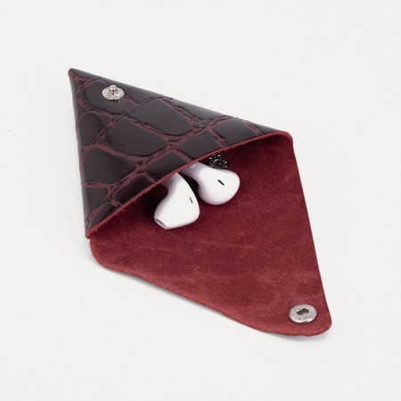 Case for coins/headphones on the button, burgundy color-3