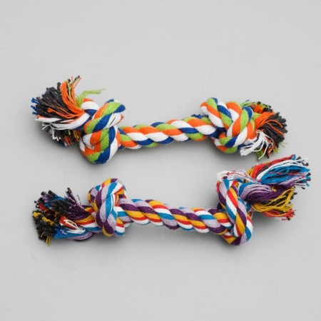 Cable toy "2 knots" small, 20 g, up to 20 cm, mix of flowers-4