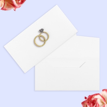 Money envelope "Universal" manual work, rings, 18x9 cm