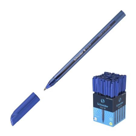 Ballpoint handle Schneider Vizz M, 1.0 mm, blue ink, enlarged ink supply, processed plastic case