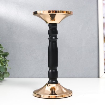 Summary Metal for 1 candle "Black Column" gold 18.5x9x9 cm-2