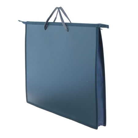 Folder for drawings and drawings A2, 650 x 480 x 50 mm, 0.9 mm, with handles, plastic, lightning from above, onyx, pr 2, gray-1