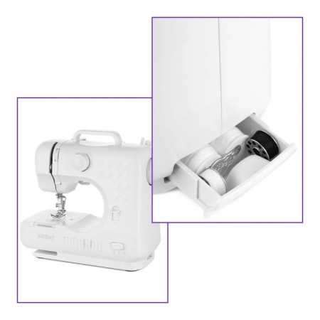 Sewing machine KitFort KT-6041, 7.2 W, 12 operations, semi-automatic, white-10