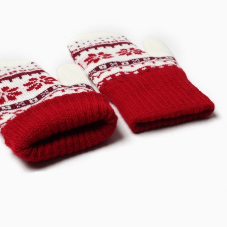 Female mittens, red color, size 18-2