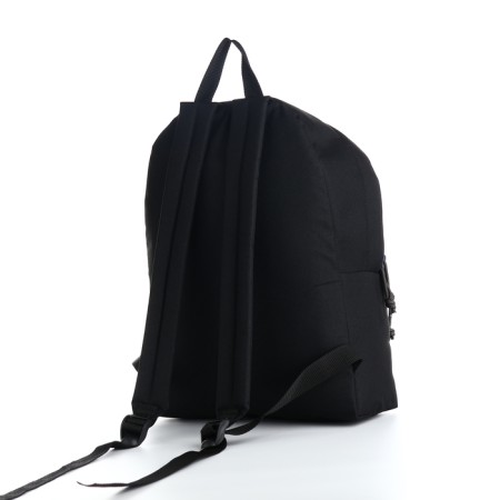 Youth backpack with lightning, rise, outer pocket, black/blue color-1