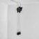Pendant "flower" rose, black-blue color in silver, 72 cm
