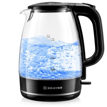 Electric kettle Brayer 1030br, 2200 watts, 1.7 l, glass case