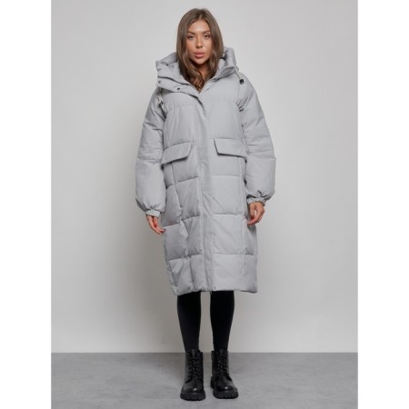 Coat insulated winter female, size 48, color gray