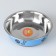 The bowl is round with a non -slip base and print, 450 ml, blue