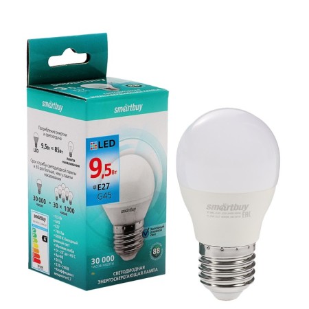 Smartbuy, E27, G45, 9.5 W, 6000 K, cold white light lamp