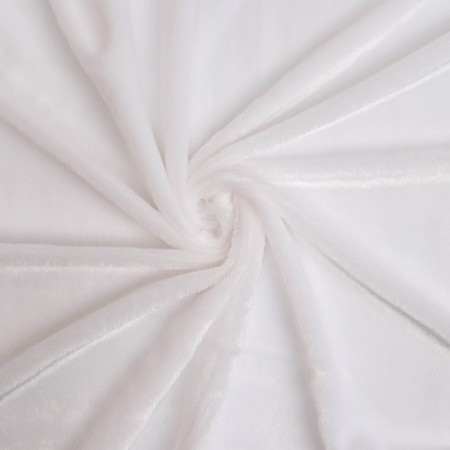 Lock "Meh" on a knitted basis, 100 × 150 cm, white color