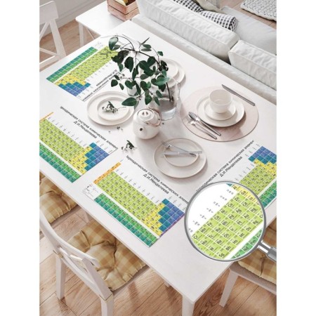 Set of napkins for setting the table "Mendeleev table", rectangular, size 32x46 cm, 4 pcs-1