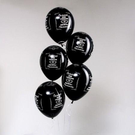 Latex ball 12 “Strong!”, Pastel, set of 50 pcs., Black color-1