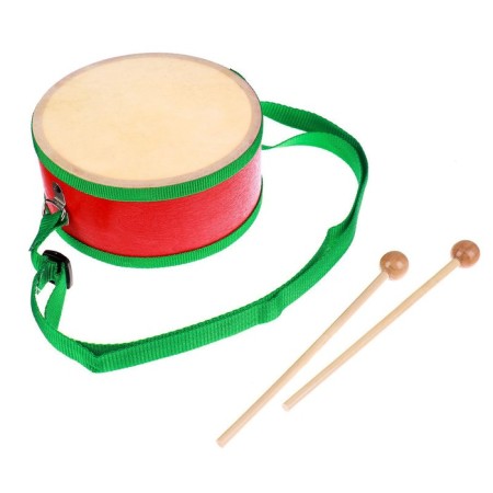 Toy drum, with sticks, on the tape, paper membrane, size: 15 × 15 × 7 cm-9