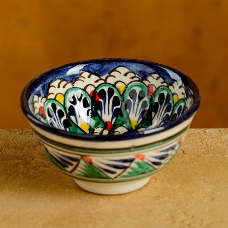PIALA RISTAN CIRAMICA "Flowers", 8.5 cm, small cognac, mix-5