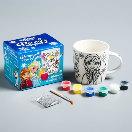Set, mug for coloring, 250 ml "Fairy Tale near", cold heart-1