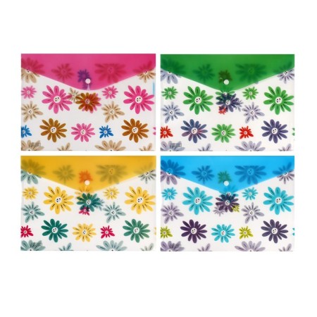 Folder-convert on the button, A4, 180 microns, "Flowers", mix