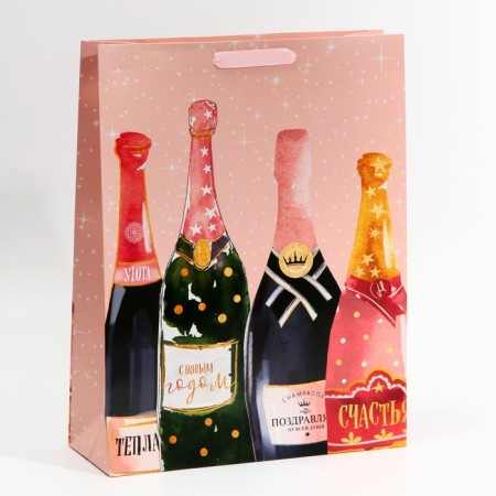 Laminated vertical “bottle for you”, l 31 x 40 x 11.5 cm, New Year-2