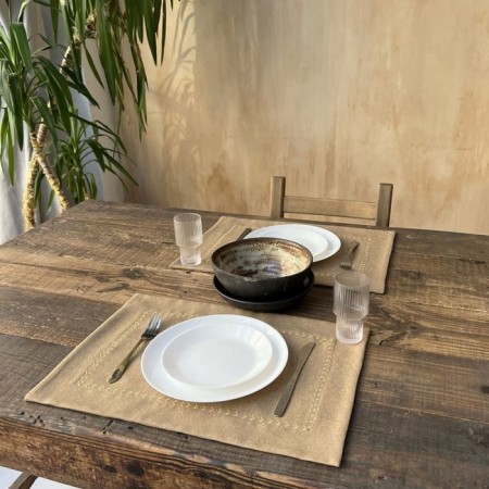 PLAISMAT "CONTA", size 35x50 cm, mustard color-2