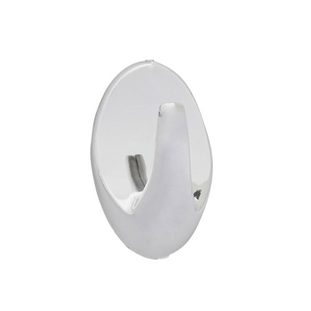 Self -adhesive hooks Axentia 3 pcs, chrome plastic oval, 3.1x5.4x2 cm