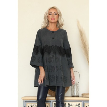 Cardigan female, size 48, gray color-1